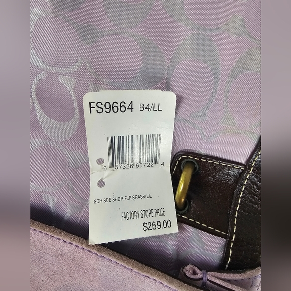 Vintage Coach lavendar suade strap satchel - Picture 2 of 9